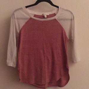 Red/White Baseball Tee